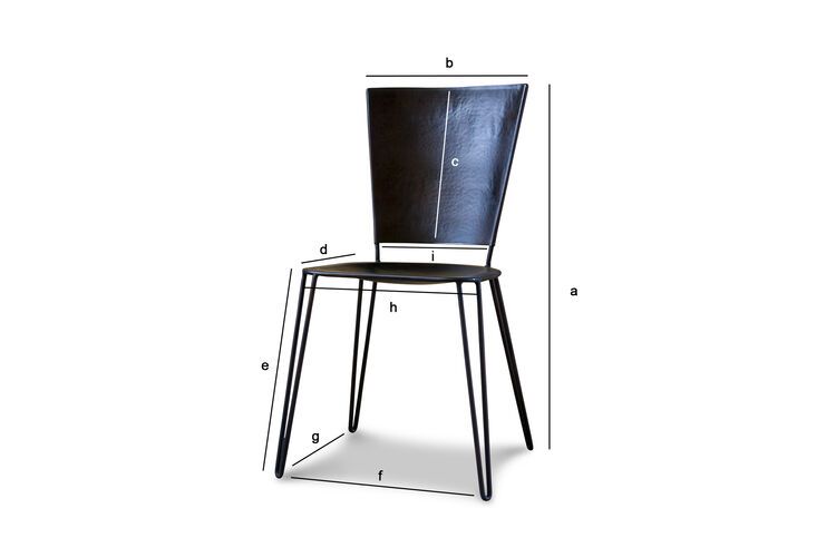 Product Dimensions Black metal chair Matteo