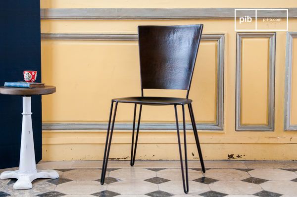 Black metal chair Matteo