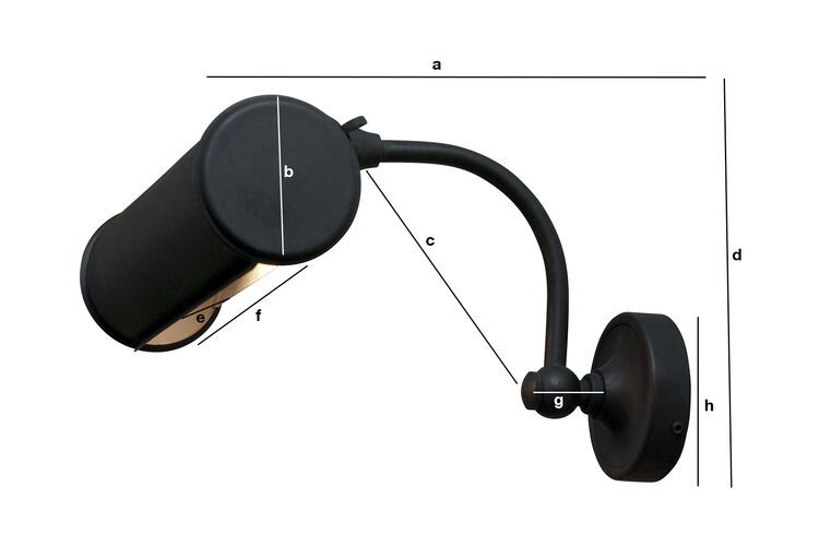 Productafmetingen Matte zwarte schilderij wandlamp Black Factory