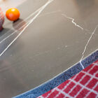 Beautiful dark marble top, deeply matt, white veined.