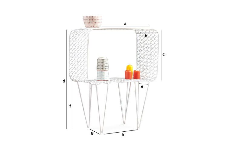 Dimensiones del producto Mesa auxiliar de metal blanco Andover