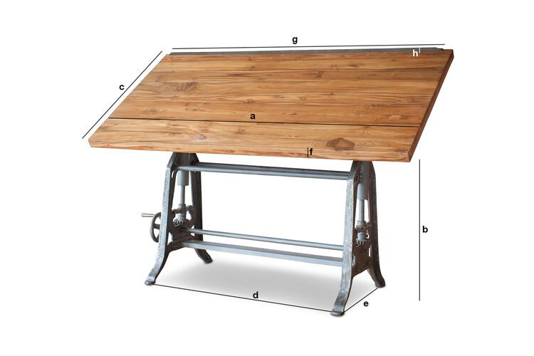 Dimensiones del producto Mesa de arquitecto de teca 1928
