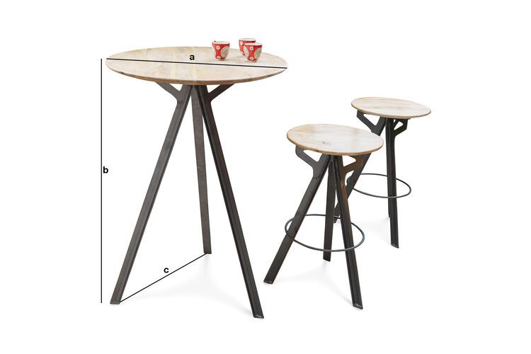 Dimensiones del producto Mesa de bar Jetson