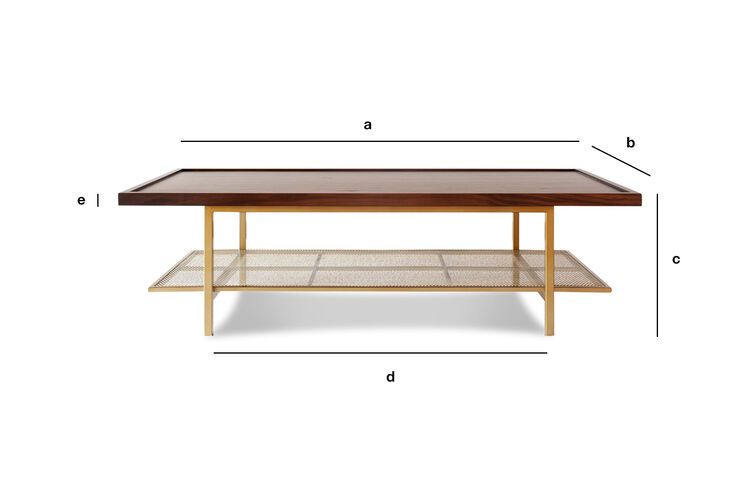 Dimensiones del producto Mesa de centro de nogal Neutra