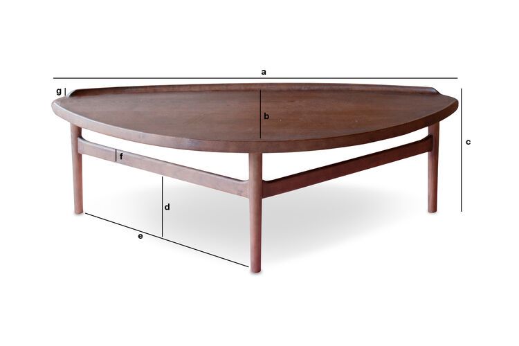 Dimensiones del producto Mesa de centro grande triangular Arne