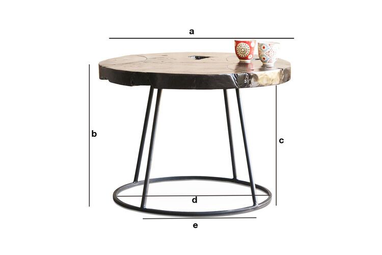 Dimensiones del producto Mesa auxiliar de madera negra Mina