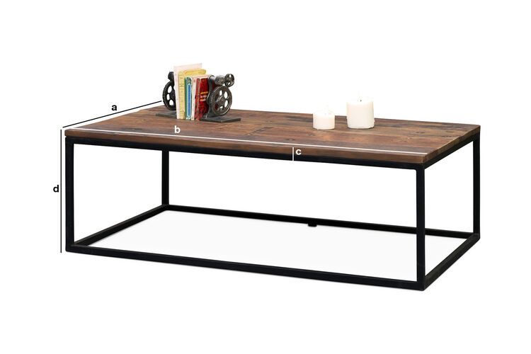 Dimensiones del producto Mesa de café de madera New Soho