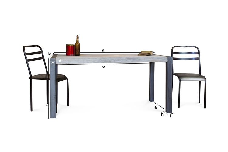 Dimensiones del producto Mesa de teka reciclada Saint Louis