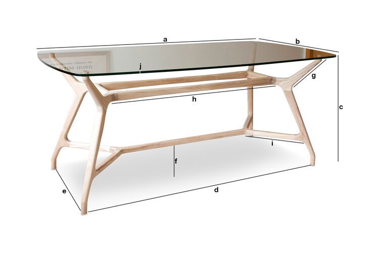 Dimensiones del producto Mesa de comedor de vidrio Nixon