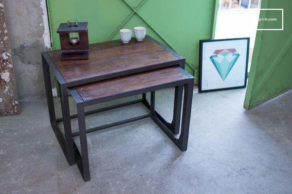 Dos mesas de centro combinables en modo