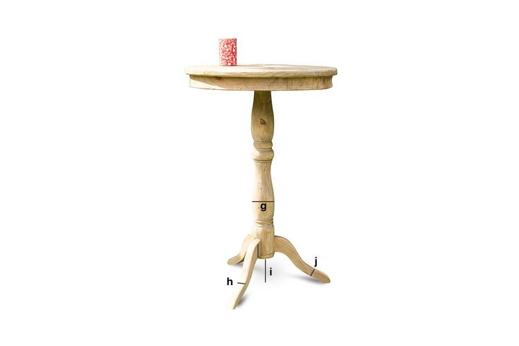 Dimensiones del producto Mesa de madera Adèle