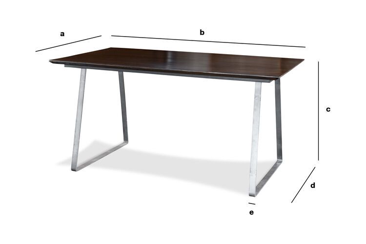 Dimensiones del producto Mesa de madera barnizada Espazio