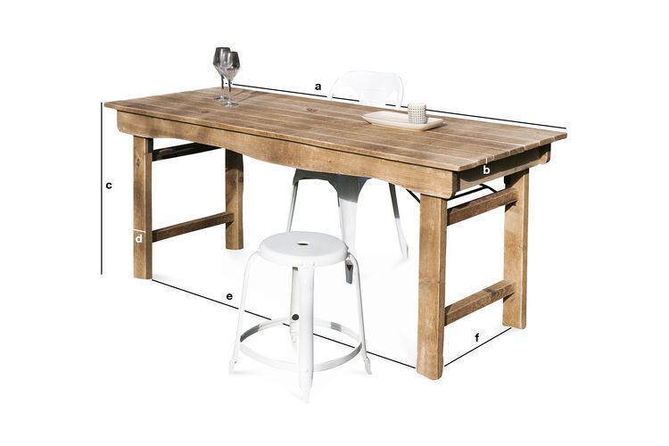 Dimensiones del producto Mesa de madera Elise