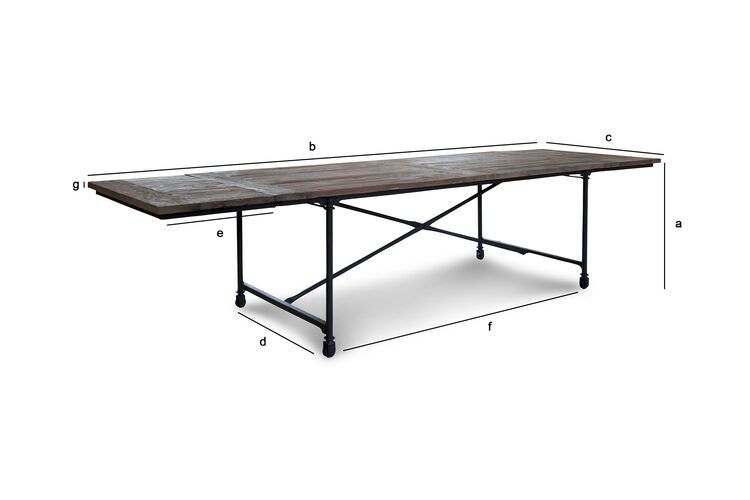 Dimensiones del producto Gran mesa extensible de tapicero Windsor