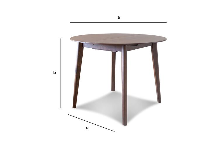 Dimensiones del producto Pequeña mesa extensible de nogal Cristina