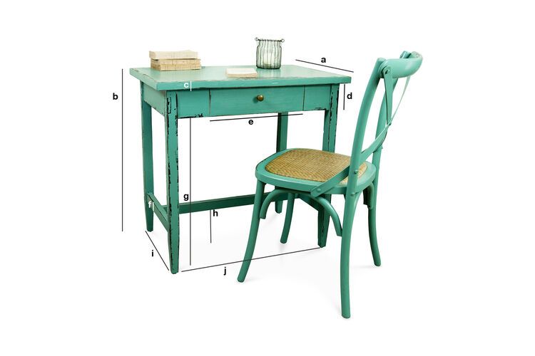 Dimensiones del producto Mesa Lila Turquesa