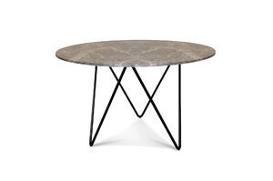 Mesa redonda de mármol gris Grimaud