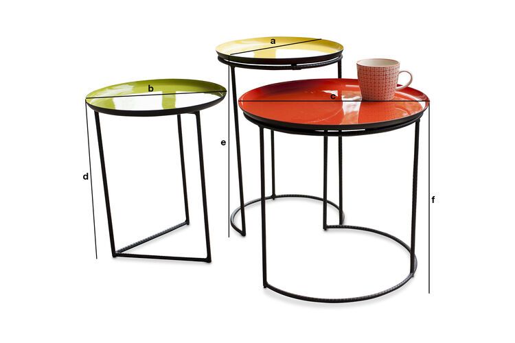 Dimensiones del producto Mesa tricolor Kirk