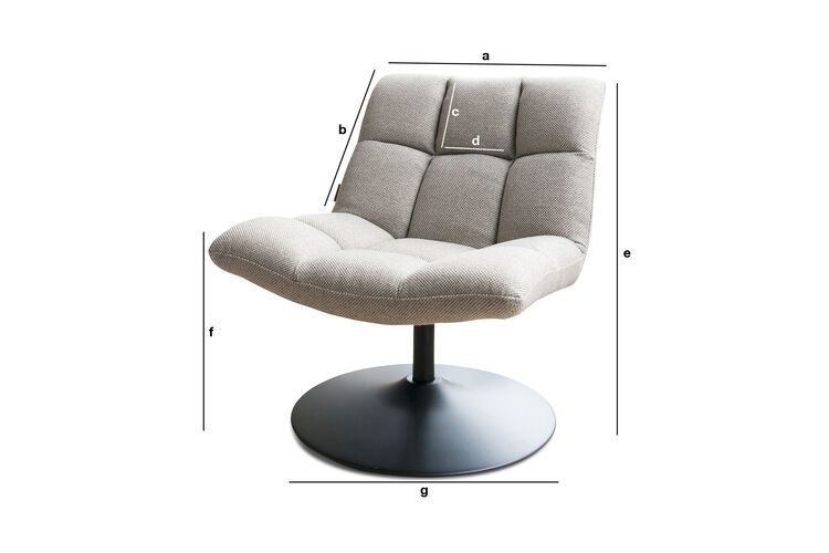 Product Dimensions Gray fabric swivel armchair Mesh