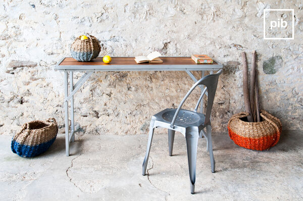 Metal and wood console tables