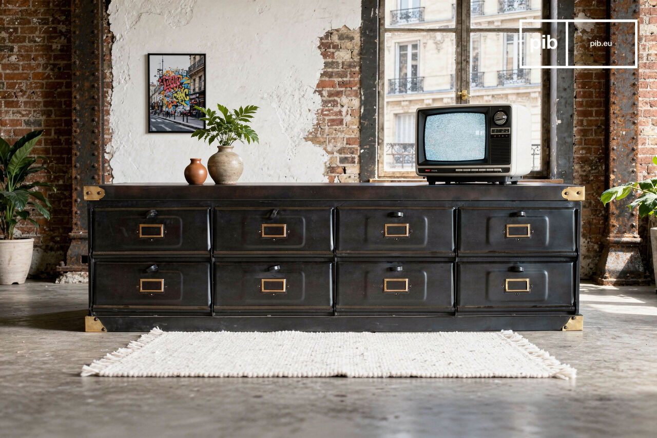 metalen dressoir Dressoir Carpino (180 cm) metaal glas