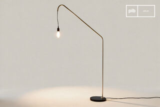 Metalen en marmeren vloerlamp Mogens