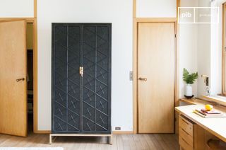 Schwarzer Metall-Kleiderschrank Lennon