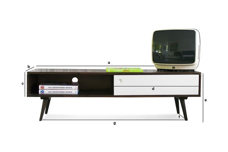 Dimensions du produit Meuble TV Brown'n White