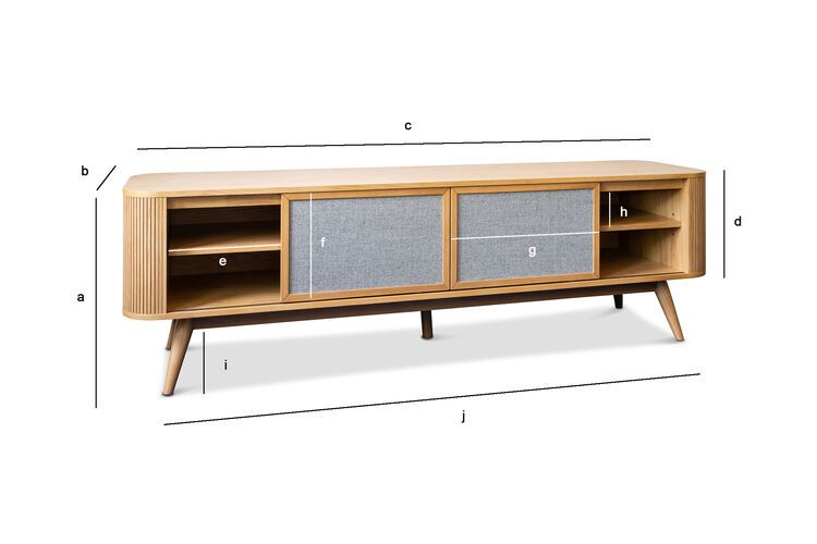 Dimensions du produit Meuble TV en bois clair Lulea