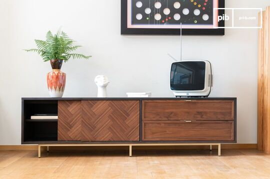 Meuble TV en bois foncé