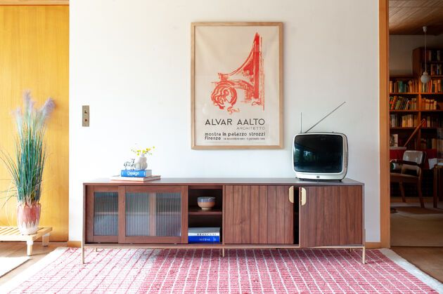 Meuble TV en bois foncé Aurora