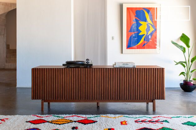 Meuble TV en bois teinte noyer Pillar