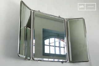 Miroir à rabats en métal argenté