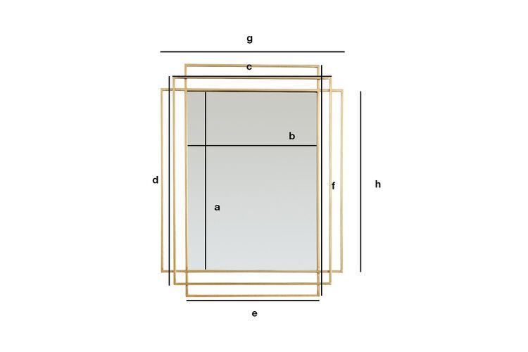 Dimensions du produit Miroir en métal doré  Alma