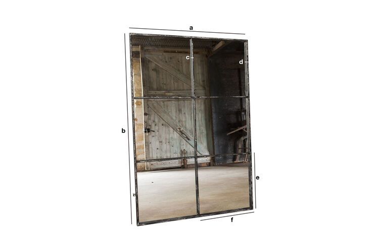 Dimensions du produit Miroir industriel 6 sections Clifton