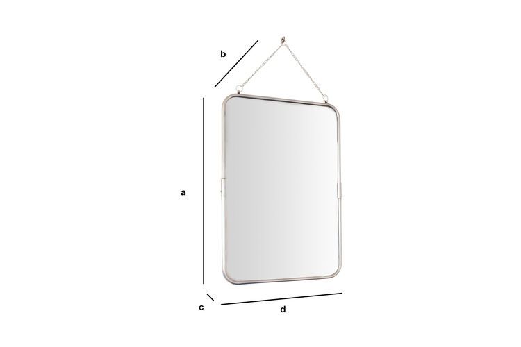 Dimensions du produit Miroir rétro à cadre argenté Sonia