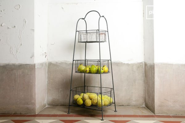 Mobile portatutto metallico con 3 ceste