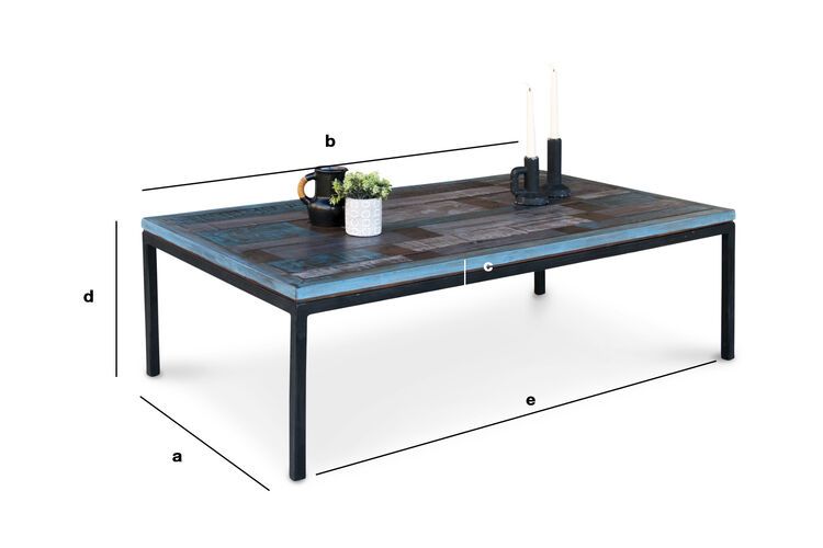 Product Dimensions Wooden coffee table Moriz