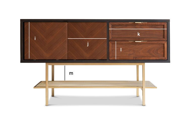 Dimensiones del producto Mueble de entrada de madera oscura Neutra