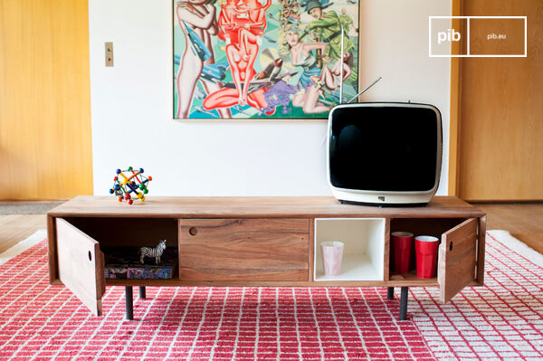 El mueble tiene varios espacios de ordenamiento.