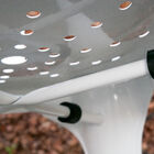 The seat has small round holes.