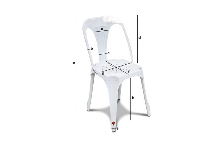 Product Dimensions White chair Multipl'S