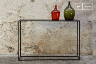 Long black metal console table