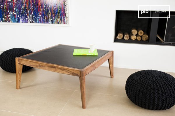 Beautiful square table with simple lines from the Scandinavian style.