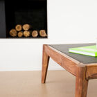 The structure is made of varnished solid rosewood.