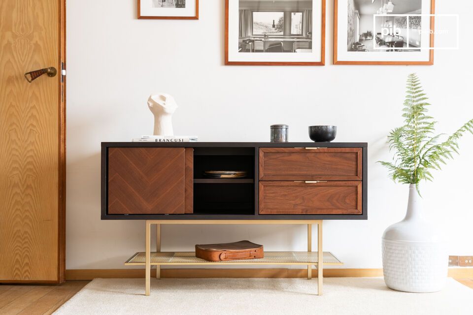 Dark wood entryway piece Neutra