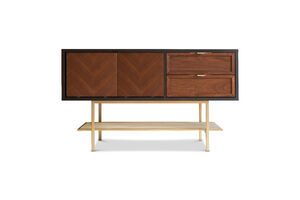 Dark wood entryway piece Neutra
