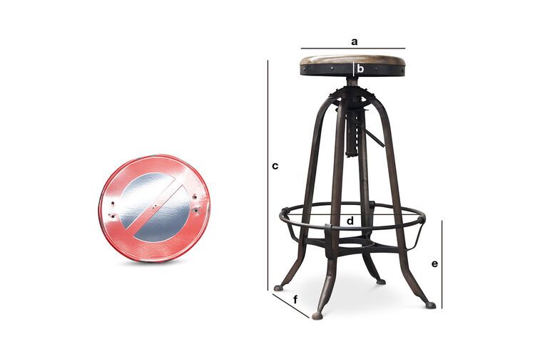 Product Dimensions Solid wood bar stool Nouveau Western