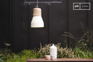XL beige metal pendant light