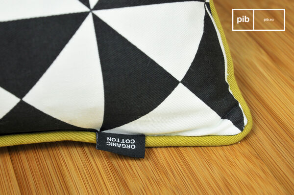 A small cushion made entirely of organically-grown cotton